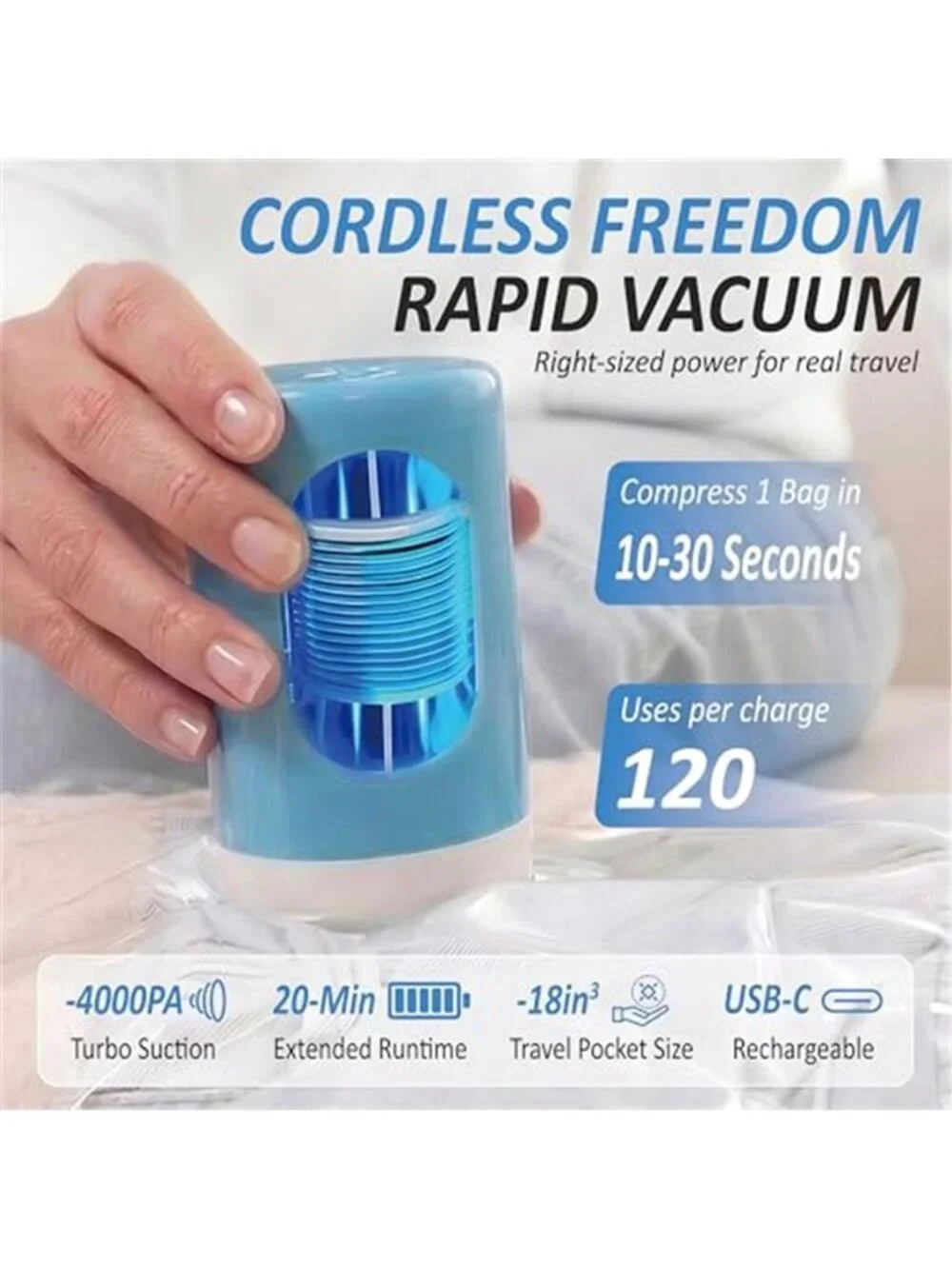 Vacuum Storage Bags Space Saver Travel Luggage Organizer Set with Pump 10 Piece